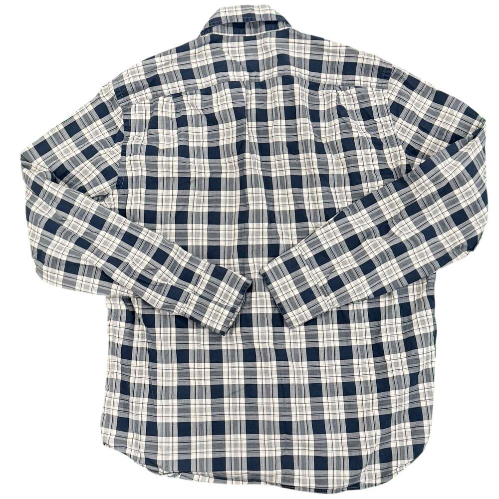 J.Crew Men's Medium Blue and White Plaid Secret Wash Button-Down Shirt - Picture 4 of 6